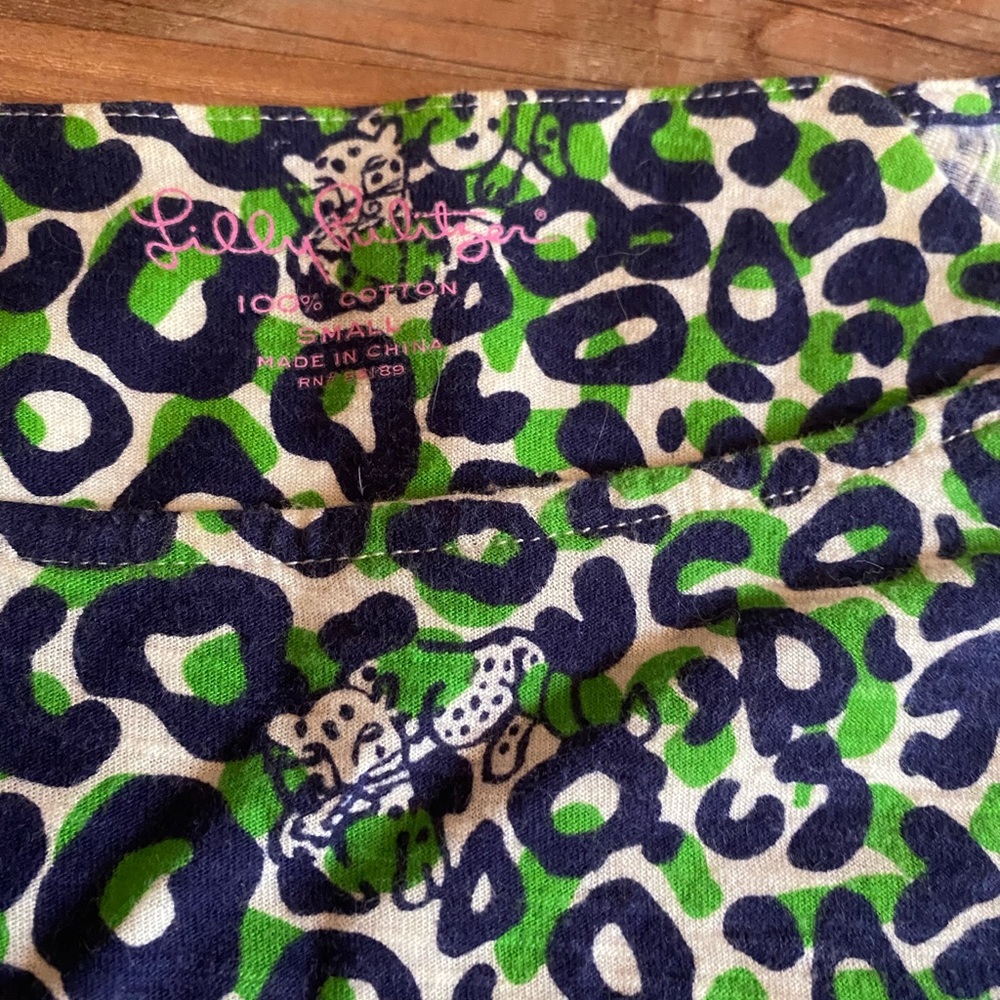 Lilly Pulitzer green leopard print dress sz s